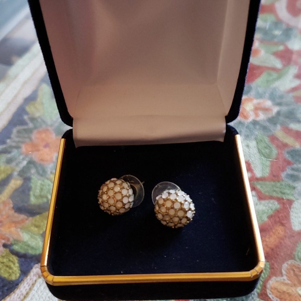 Antique milkstone earrings